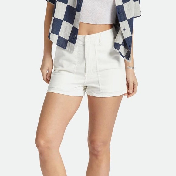 Brixton Vancouver Short White Corduroy‎ High Waisted Size 30 NEW Festival Summer - Picture 1 of 7